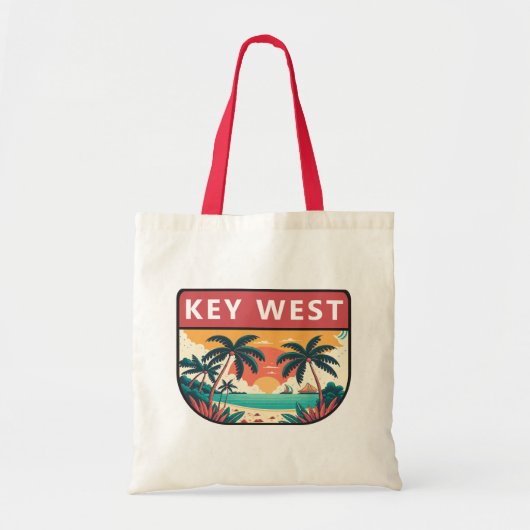 Tote Bag Emblème rétro Key West Florida (Devant)