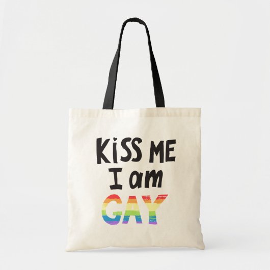 Tote Bag Embrasse-Moi Je Suis Gay (Devant)