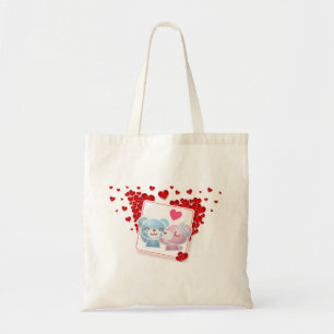 Tote Bag Embrasser les ours avec les Coeurs d'Amour Tout au