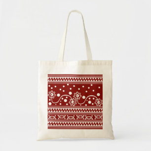 Tote Bag Embrouillement aztèque de tirette en rouge de