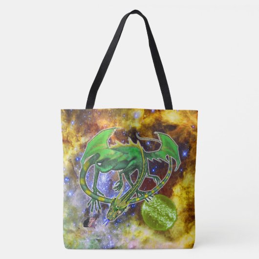 Tote Bag Emerald Cosmic Dragon (Devant)