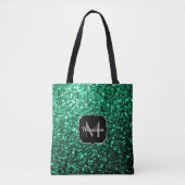 Tote Bag Emerald Green fausse parties scintillant scintille (Devant)