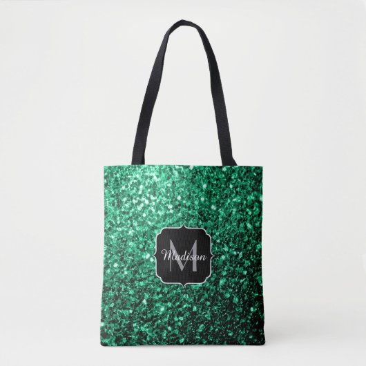 Tote Bag Emerald Green fausse parties scintillant scintille (Devant)