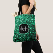 Tote Bag Emerald Green fausse parties scintillant scintille (De près)