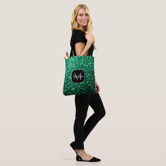 Tote Bag Emerald Green fausse parties scintillant scintille (Sur le modèle)