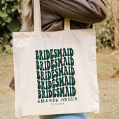 Tote Bag Emerald Green Retro Boho Bachelorette personnalisé