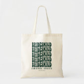 Tote Bag Emerald Green Retro Boho Bachelorette personnalisé (Devant)