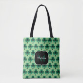 Tote Bag Emerald Green Sparkle Shamrock St Patrick Monogram (Devant)