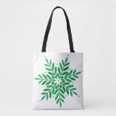 Tote Bag Emerald Watercolor Snowflake (Devant)
