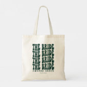 Tote Bag Émeraude Vert tendance Boho Retro Mariée personnal (Dos)