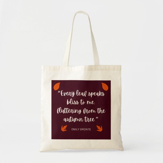 Tote Bag Emily Bronte Fall quitte le poème (Devant)