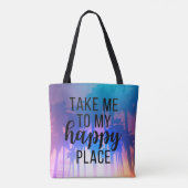 Tote Bag Emmenez-Moi À Mon Happy Place Boho Beach & Palm Tr (Dos)