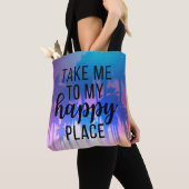Tote Bag Emmenez-Moi À Mon Happy Place Boho Beach & Palm Tr (De près)