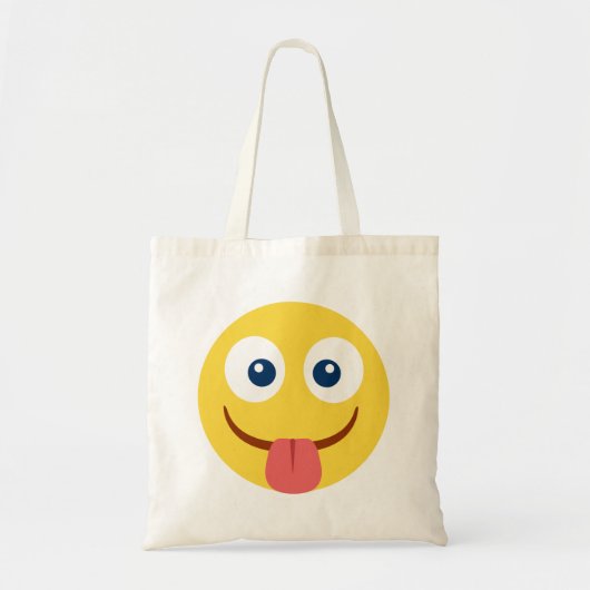Tote Bag Emoji de langue coincée (Devant)