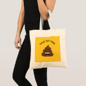 Tote Bag Emoji Poop drôle avec message personnalisé (Devant (produit))