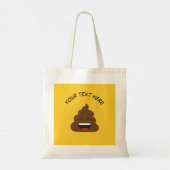 Tote Bag Emoji Poop drôle avec message personnalisé (Dos)