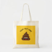 Tote Bag Emoji Poop drôle avec message personnalisé (Devant)