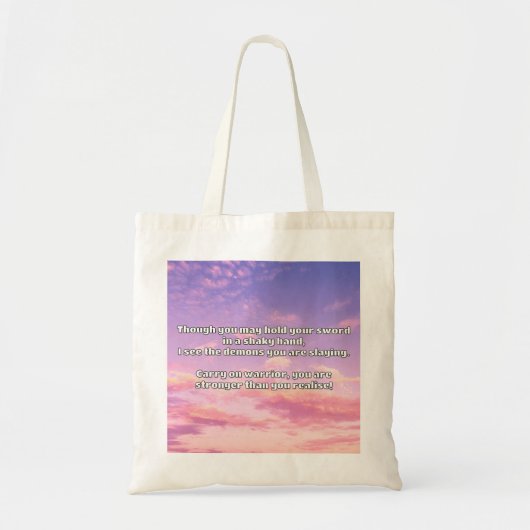 Tote Bag Empath Warrior Citation positive Encouragement (Devant)