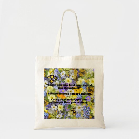 Tote Bag Empath Warrior Citation positive Encouragement (Devant)