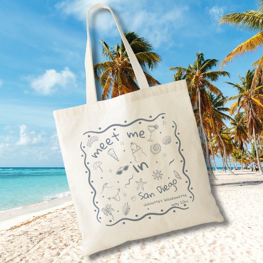 Tote Bag Emplacement de la série "Hand Drawn Coastal Meet M