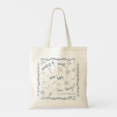 Tote Bag Emplacement Hand Drawn Coastal Meet Me in Bach (Dos)