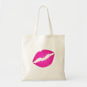 Tote Bag Empreinte à baiser en bâton rose chaud (Devant)