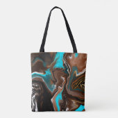 Tote Bag Empreinte de léopard Abstrait Brown et bleu (Dos)