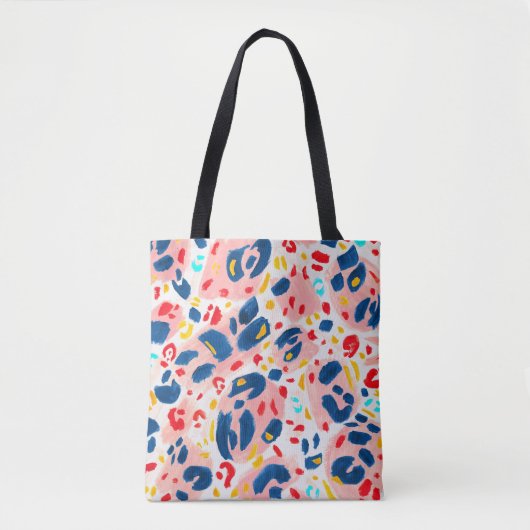 Tote Bag Empreinte de léopard : aquarelle peinte à la main. (Devant)