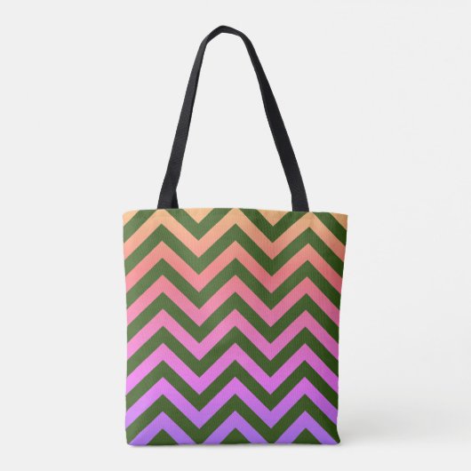 Tote Bag Empreinte de léopard Arc-en-ciel Monogram Chevron (Dos)