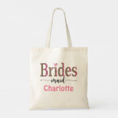 Tote Bag Empreinte de léopard Bridesmaid personnalisé rose  (Dos)