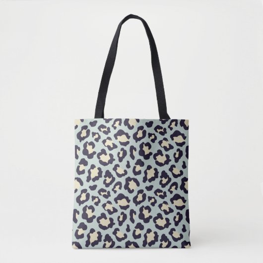 Tote Bag Empreinte de léopard crème, vert menthe et noir (Devant)