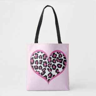 Tote Bag Empreinte de léopard du coeur sauvage