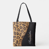 Tote Bag Empreinte de léopard fourrure et Parties scintilla (Dos)
