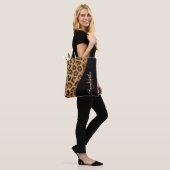 Tote Bag Empreinte de léopard fourrure et Parties scintilla (Sur le modèle)