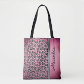 Tote Bag Empreinte de léopard Glittery sur brillant rose ch (Devant)