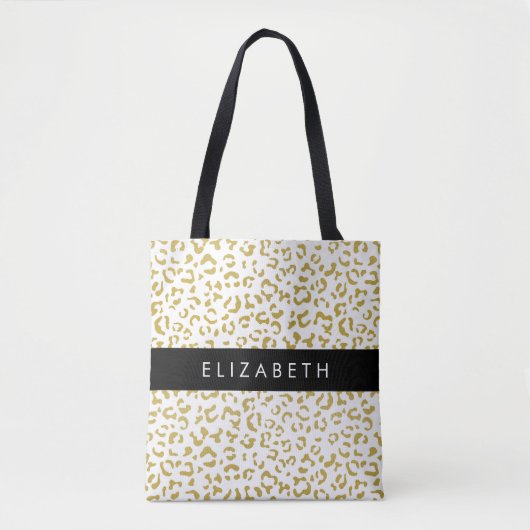 Tote Bag Empreinte de léopard, Leopard d'or, Parties scinti (Devant)