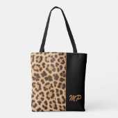 Tote Bag Empreinte de léopard Monogramme élégant Personnali (Dos)