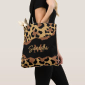 Tote Bag Empreinte de léopard Monogramme mignon (De près)