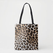 Tote Bag Empreinte de léopard noir crème (Devant)