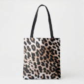 Tote Bag Empreinte de léopard noir crème (Devant)