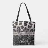 Tote Bag Empreinte de léopard Parties scintillant argent (Dos)