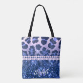 Tote Bag Empreinte de léopard Parties scintillant bleue (Dos)