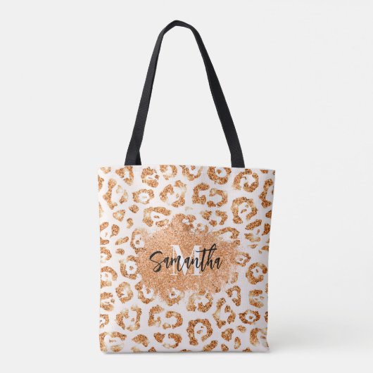 Tote Bag Empreinte de léopard Parties scintillant d'or (Dos)
