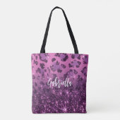 Tote Bag Empreinte de léopard Parties scintillant violet (Dos)