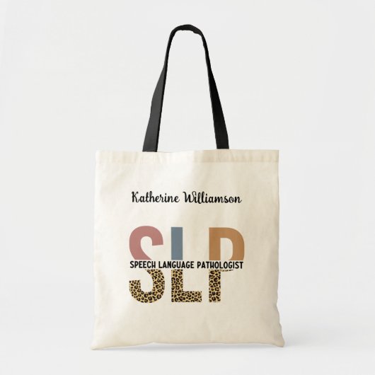 Tote Bag Empreinte de léopard Pathologiste de la parole per (Devant)
