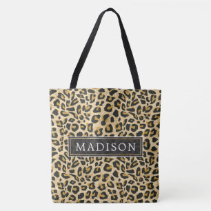 Tote Bag Empreinte de léopard personnalisé