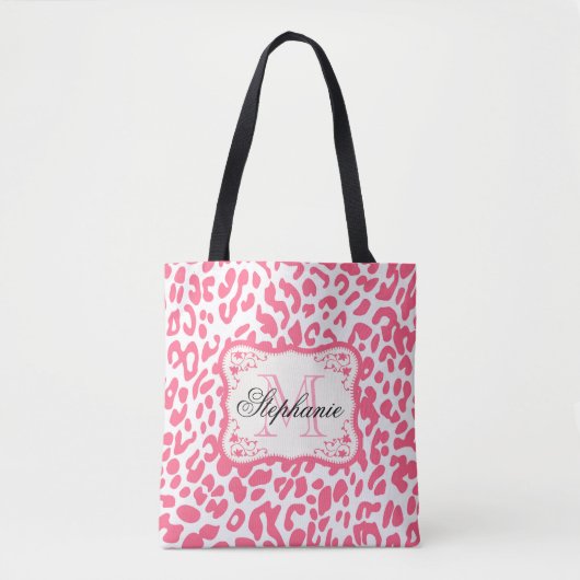 Tote Bag Empreinte de léopard rose (Devant)