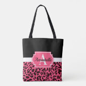 Tote Bag Empreinte de léopard rose (Dos)