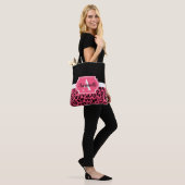 Tote Bag Empreinte de léopard rose (Sur le modèle)