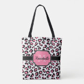 Tote Bag Empreinte de léopard rose (Dos)